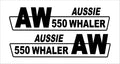 Aussie Whaler retro Boat decals TWO (2) 600 x 140 mm each CONFIRM your color and model