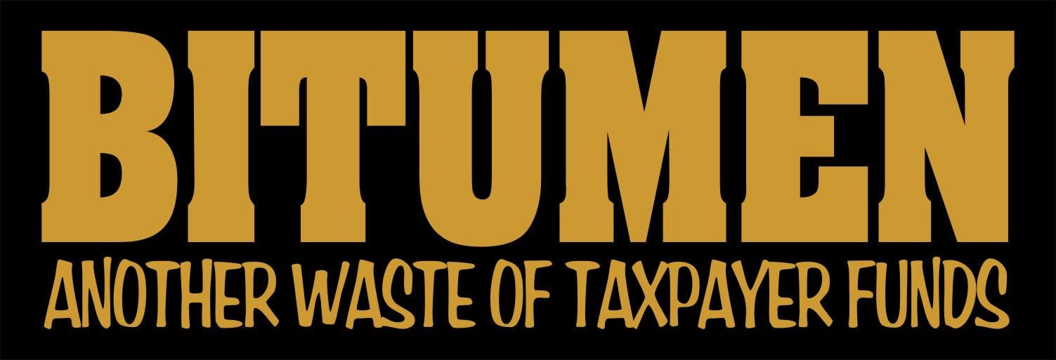 BITUMEN funny 4WD vinyl decal 260 x 80 mm CONFIRM your color