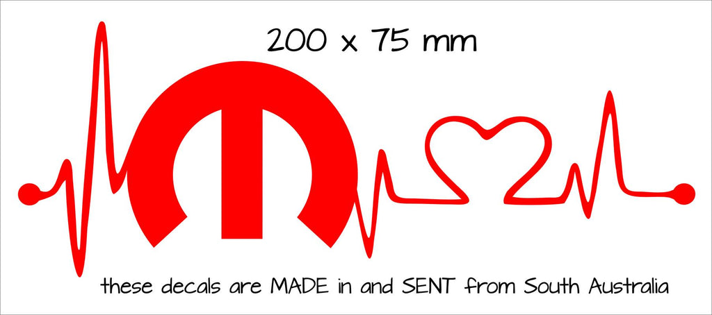 Chrysler Heartbeat retro vinyl decal 200 x 75 mm CONFIRM your color