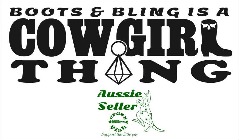 Boots & Bling funny vinyl decal 260 x 90 mm CONFIRM your color