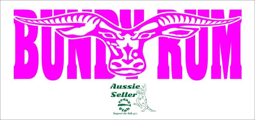 Bundy Rum longhorn vinyl decal LARGE 1100 x 275 mm CONFIRM your color