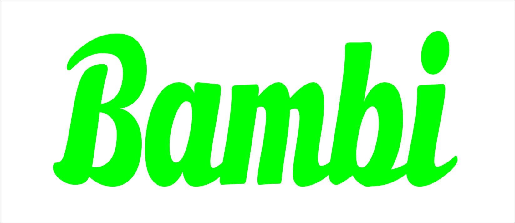 BAMBI vinyl decal 195 x 75 mm CONFIRM your color