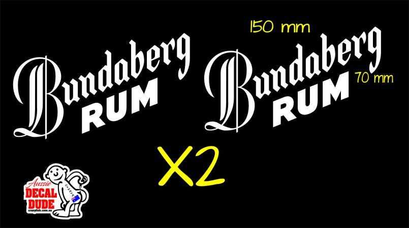 Bundy Rum vinyl decals TWO (2) 150 x 70 mm each CONFIRM your color