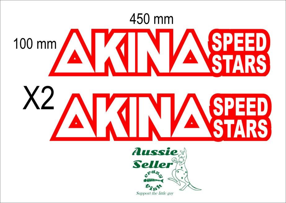 AKINA Speed Stars retro decals TWO (2) 450 x 100 mm each CONFIRM your color