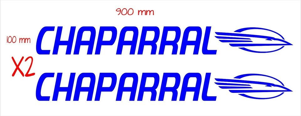 CHAPARRAL Boat decals TWO (2)  900 x 100 mm each CONFIRM your color