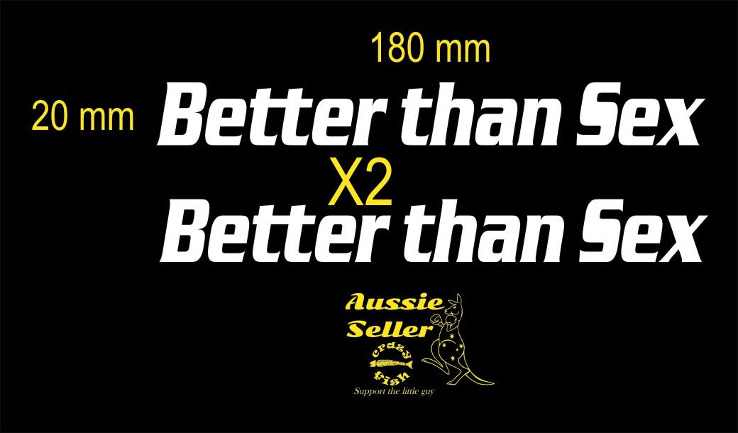 Better Than SEX funny vinyl decals TWO (2) 180 x 20 mm  each CONFIRM your color