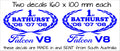 Bathurst Falcon Wreath retro decals TWO (2) 160 x 100 mm each CONFIRM your color
