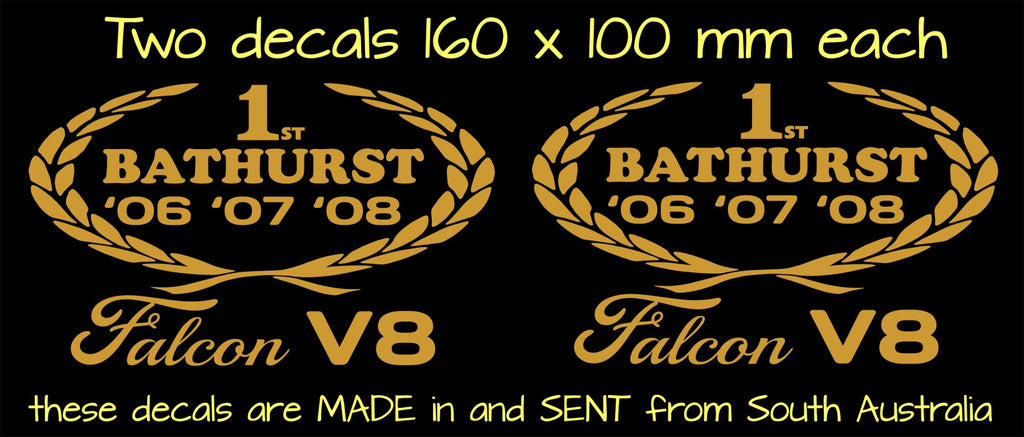 Bathurst Falcon Wreath retro decals TWO (2) 160 x 100 mm each CONFIRM your color