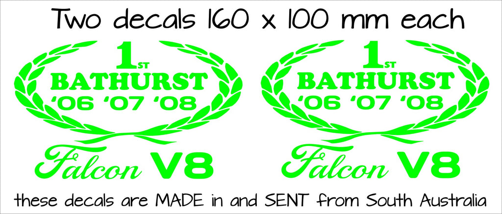 Bathurst Falcon Wreath retro decals TWO (2) 160 x 100 mm each CONFIRM your color