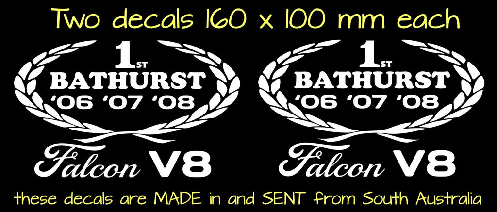 Bathurst Falcon Wreath retro decals TWO (2) 160 x 100 mm each CONFIRM your color
