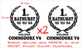 Bathurst Wreath retro vinyl decals TWO (2)  100 x 95 mm  each CONFIRM your color