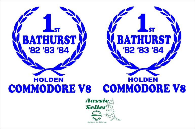 Bathurst Wreath retro vinyl decals TWO (2)  100 x 95 mm  each CONFIRM your color