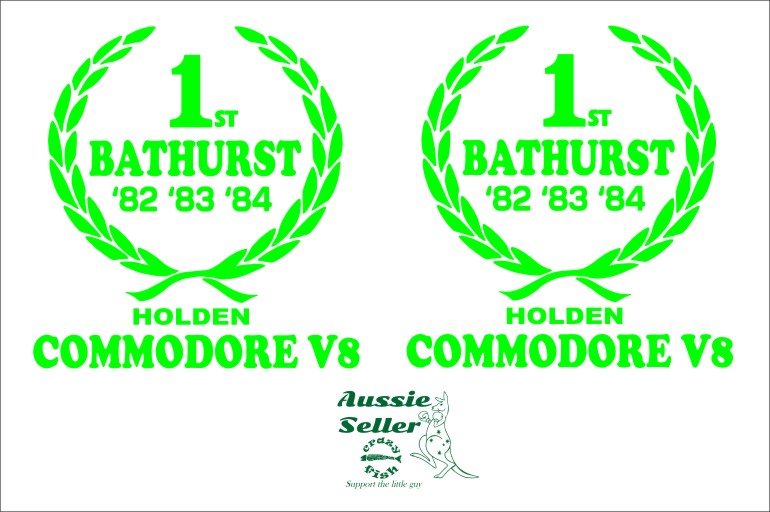 Bathurst Wreath retro vinyl decals TWO (2)  100 x 95 mm  each CONFIRM your color