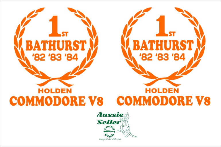Bathurst Wreath retro vinyl decals TWO (2)  100 x 95 mm  each CONFIRM your color