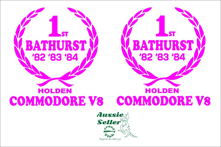 Bathurst Wreath retro vinyl decals TWO (2)  100 x 95 mm  each CONFIRM your color