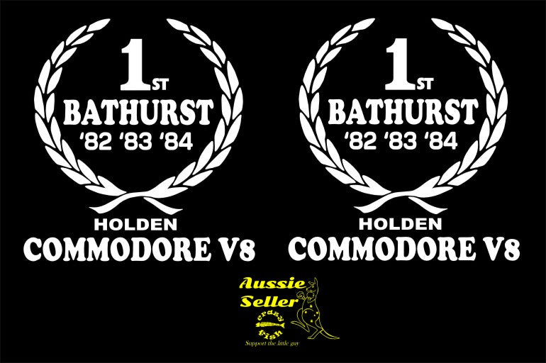 Bathurst Wreath retro vinyl decals TWO (2)  100 x 95 mm  each CONFIRM your color