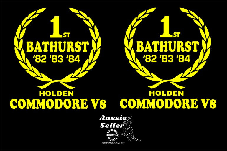 Bathurst Wreath retro vinyl decals TWO (2)  100 x 95 mm  each CONFIRM your color