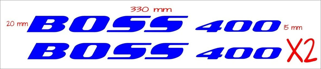 Boss 400 decals TWO (2) 330 x 20 mm each CONFIRM your color