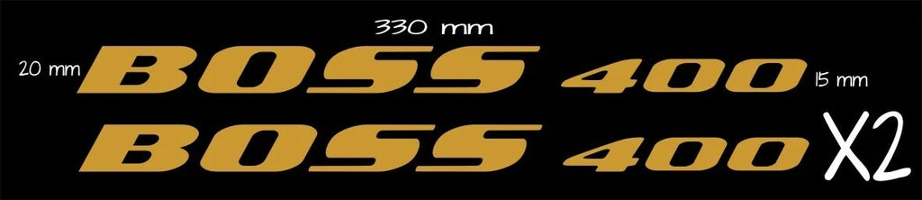 Boss 400 decals TWO (2) 330 x 20 mm each CONFIRM your color