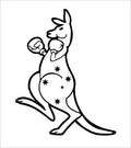 Boxing Kangaroo vinyl decal 190 x 150 mm CONFIRM your color