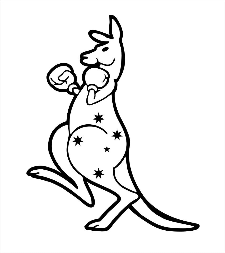 Boxing Kangaroo vinyl decal 190 x 150 mm CONFIRM your color