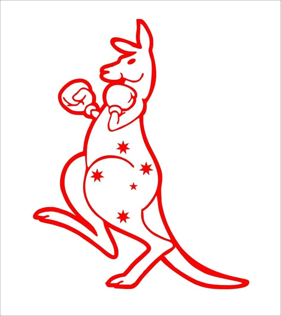Boxing Kangaroo vinyl decal 190 x 150 mm CONFIRM your color