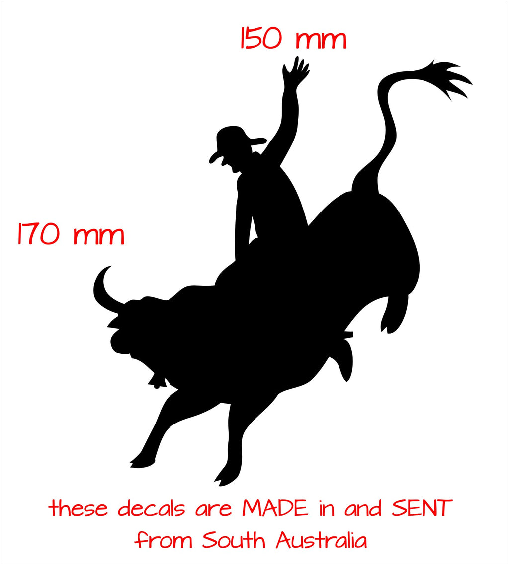 Bull Rider vinyl decal 150 x 170 mm CONFIRM your color