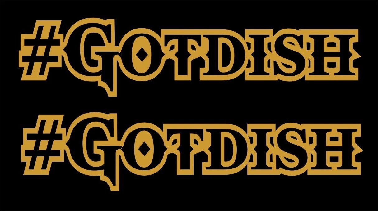 #Got Dish decals TWO (2) 120 x 30 mm each CONFIRM your color