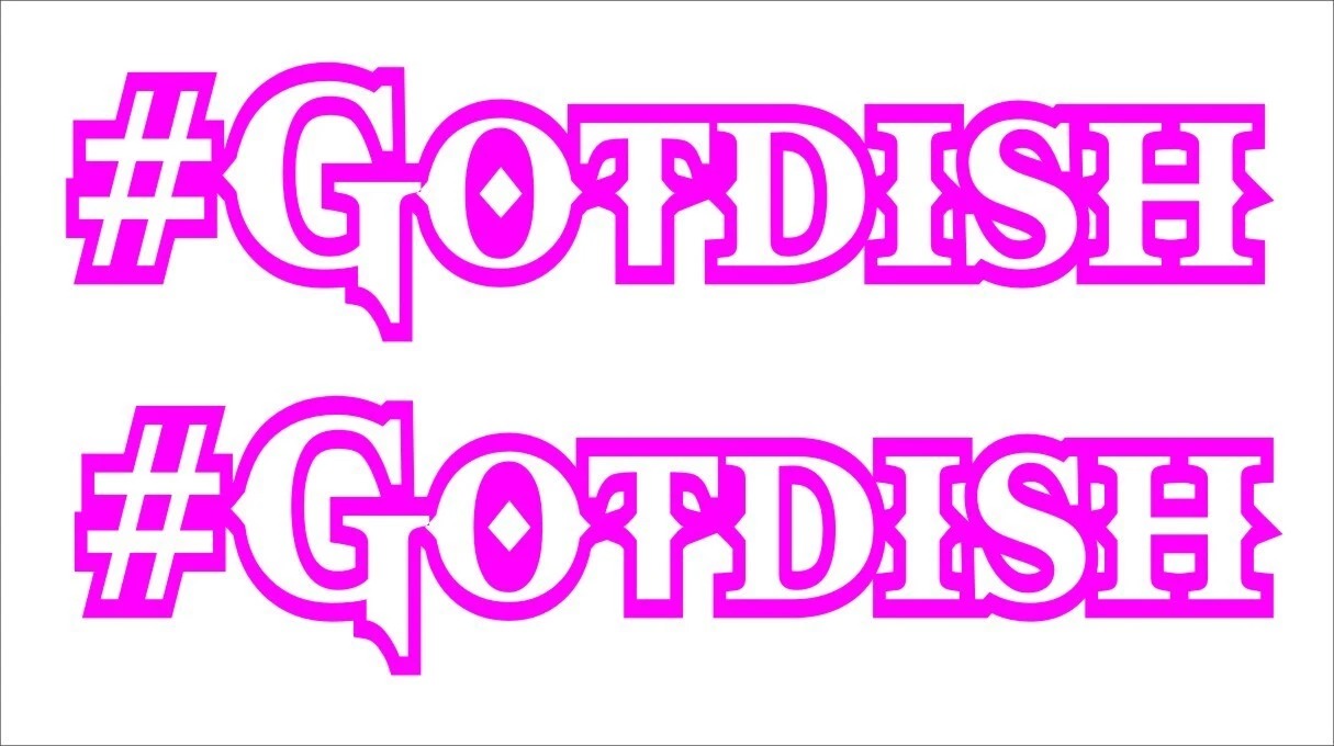 #Got Dish decals TWO (2) 120 x 30 mm each CONFIRM your color - Crazyfish