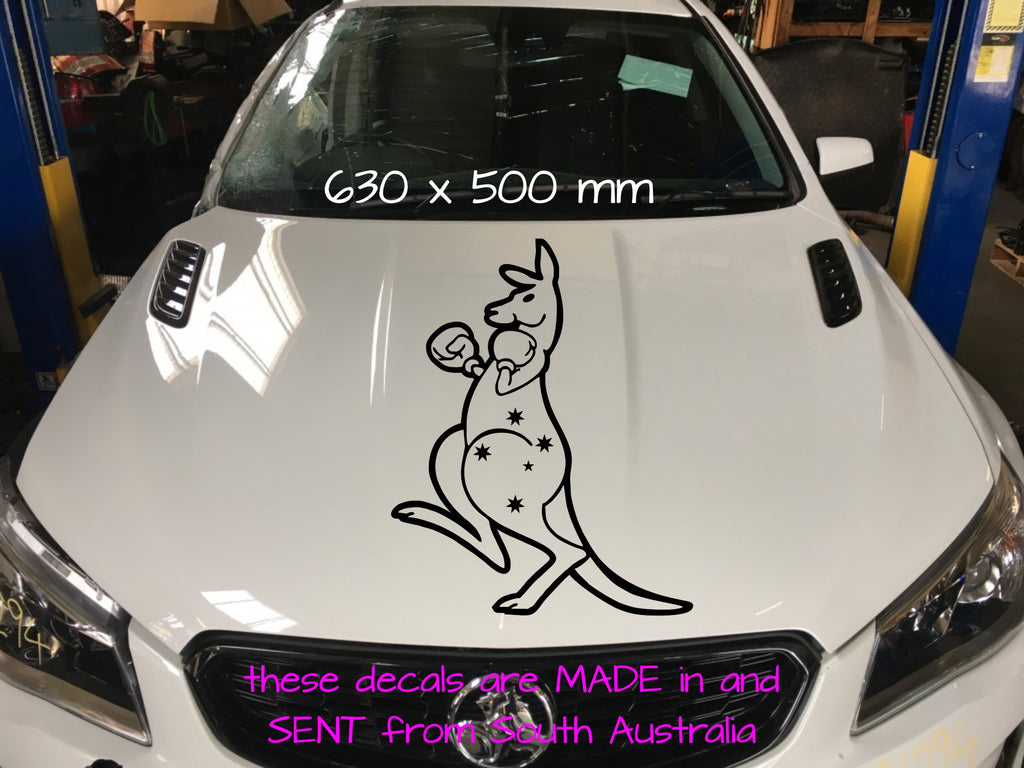 Boxing Kangaroo vinyl decal LARGE 630 x 500 mm CONFIRM your color