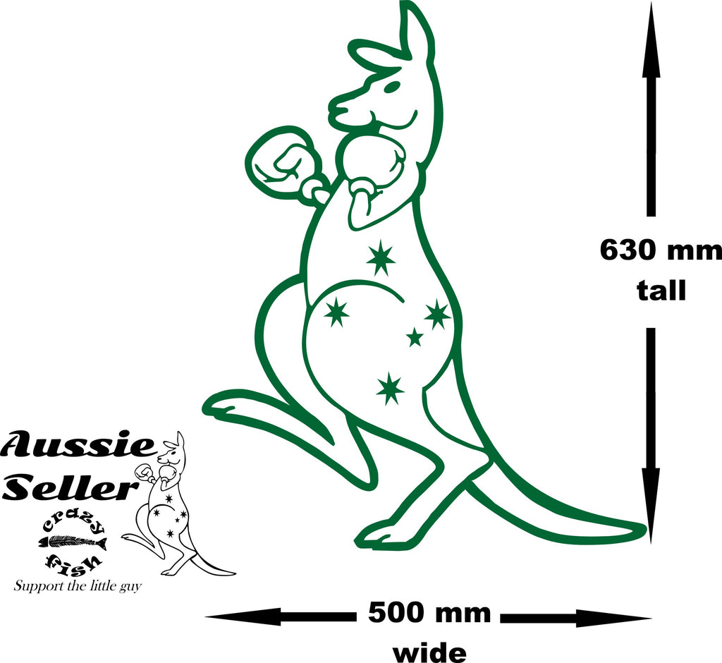 Boxing Kangaroo vinyl decal LARGE 630 x 500 mm CONFIRM your color