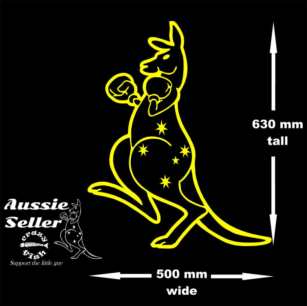 Boxing Kangaroo vinyl decal LARGE 630 x 500 mm CONFIRM your color