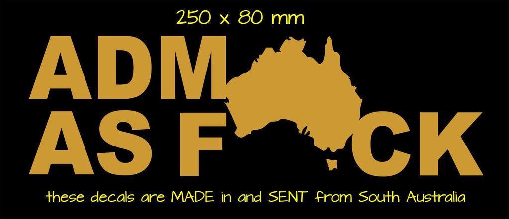 ADM As F#CK vinyl decal 250 x 80 mm CONFIRM your color