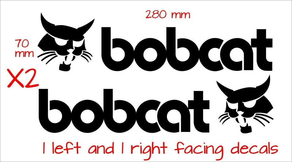 Bobcat vinyl decals TWO (2) 280 x 70 mm each CONFIRM your color