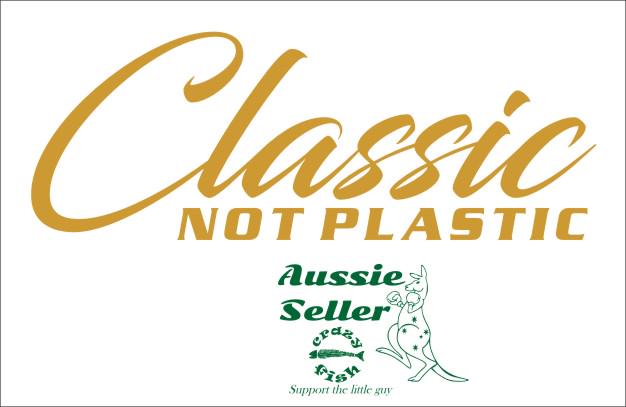 CLASSIC not PLASTIC vinyl decal 200 x 75 mm CONFIRM your color