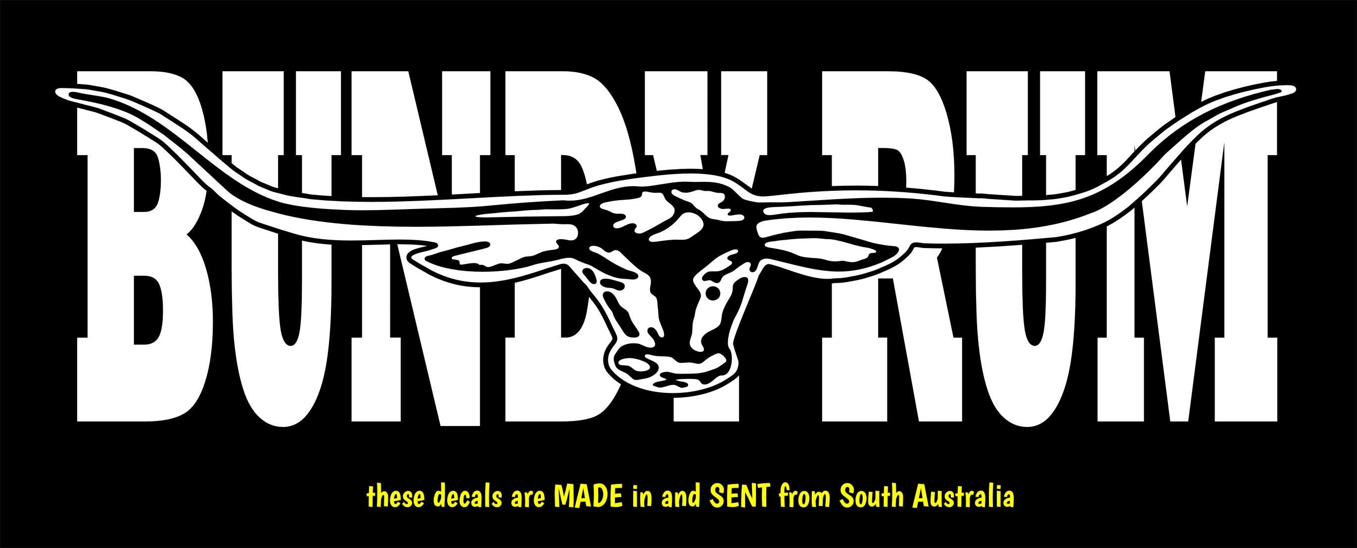 Bundy Rum  vinyl decal 260 x 75 mm CONFIRM your color