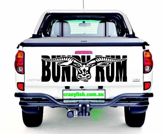 Bundy Rum longhorn vinyl decal LARGE 1100 x 275 mm CONFIRM your color