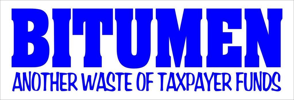 BITUMEN funny 4WD vinyl decal 260 x 80 mm CONFIRM your color