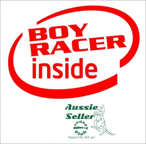 BOY RACER INSIDE funny vinyl decal 160 x 115 mm Confirm your color