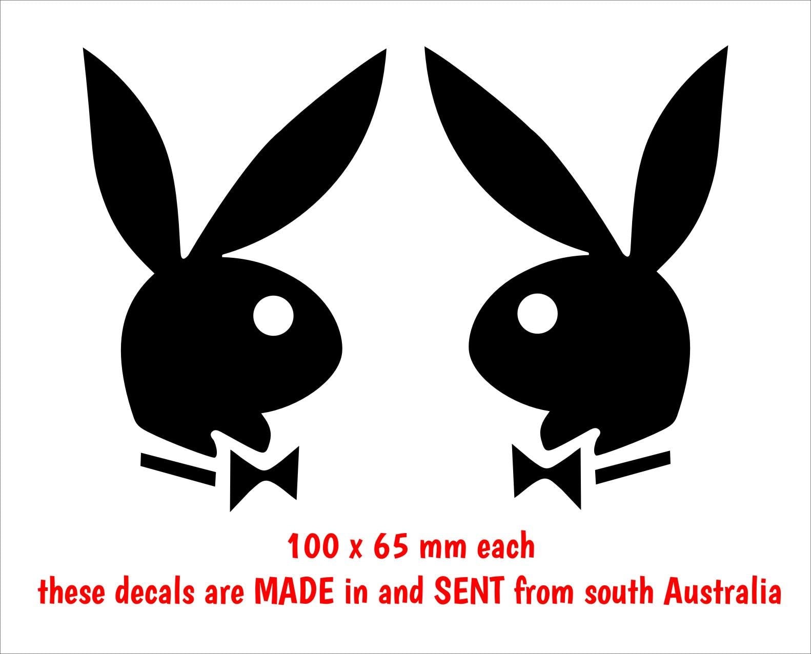 BUNNIES vinyl  decals TWO (2) 100 x 65 mm each CONFIRM your color