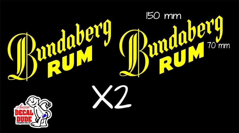 Bundy Rum vinyl decals TWO (2) 150 x 70 mm each CONFIRM your color