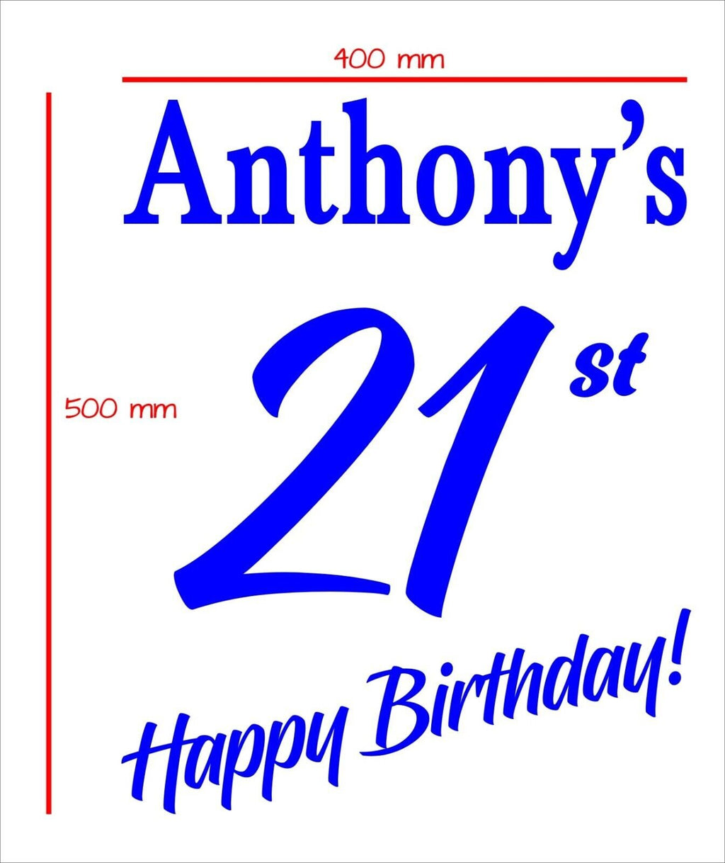 Birthday, Wedding or Special Occasion vinyl decal 500 x 400 mm