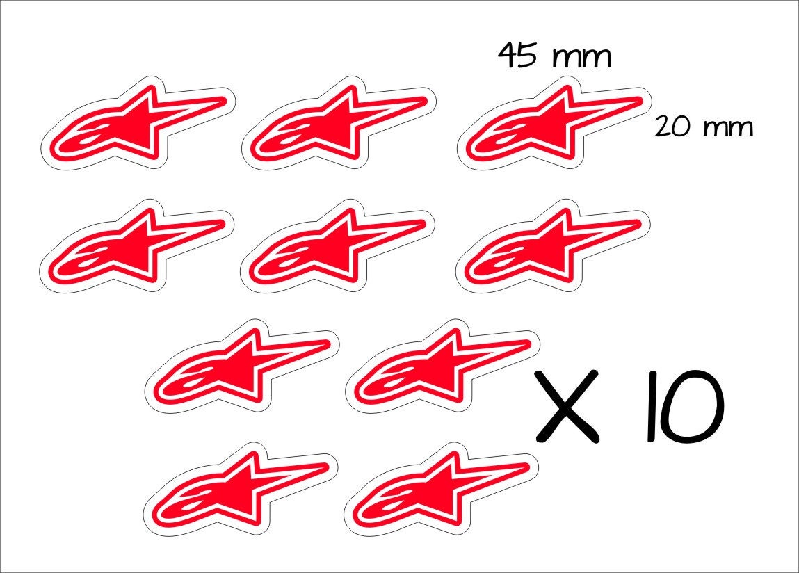 A Star Stickers TEN (10) 45 x 20 mm each