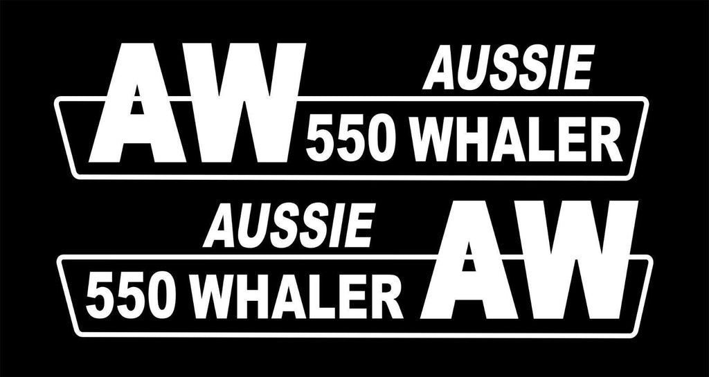 Aussie Whaler retro Boat decals TWO (2) 600 x 140 mm each CONFIRM your color and model