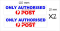 Australia Post Only Stickers TWO (2) 120 x 25 mm each