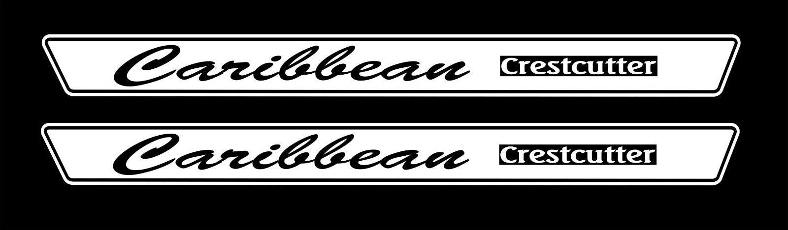 Caribbean Crestcutter Boat decals TWO (2) 1100 x 100 mm each CONFIRM your color