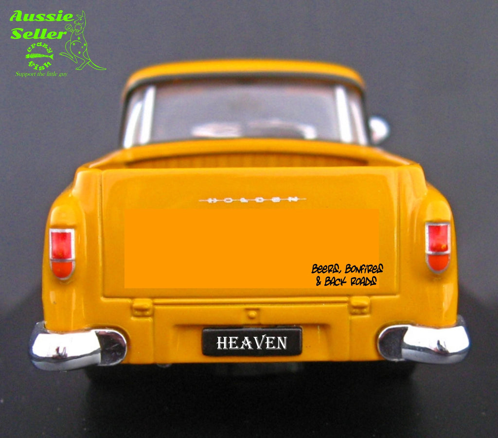 Beers, Bonfires & Backroads vinyl decal 260 x 80 mm CONFIRM your color