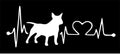 Bull Terrier Heartbeat vinyl decal 200 x 90 mm CONFIRM your color