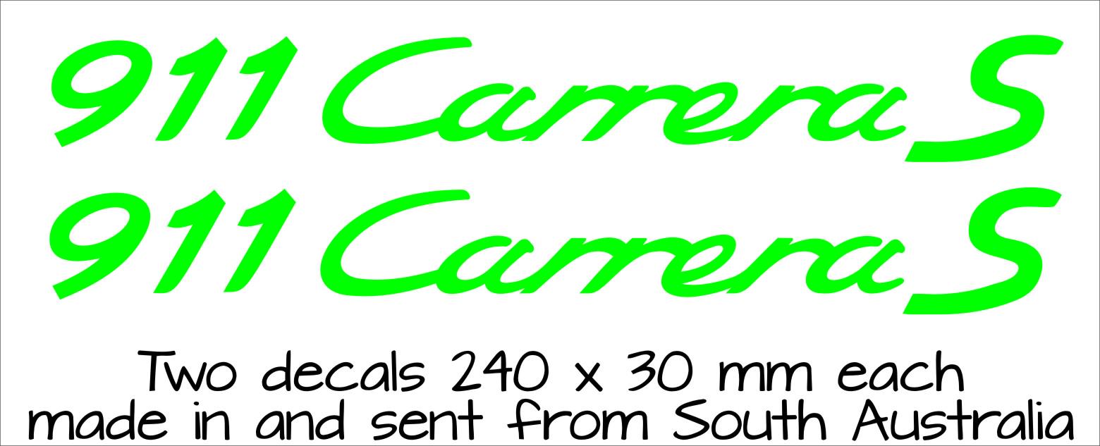 911 Carrera S Porsche decals TWO (2) 240 x 30 mm each CONFIRM your color