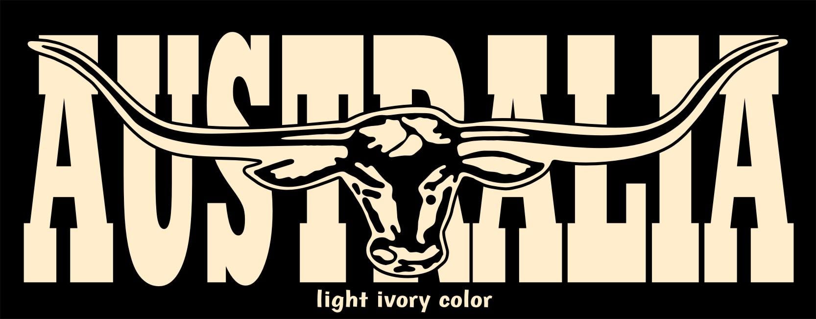 AUSTRALIA bullhorn vinyl decal  260 x 85 mm CONFIRM your color